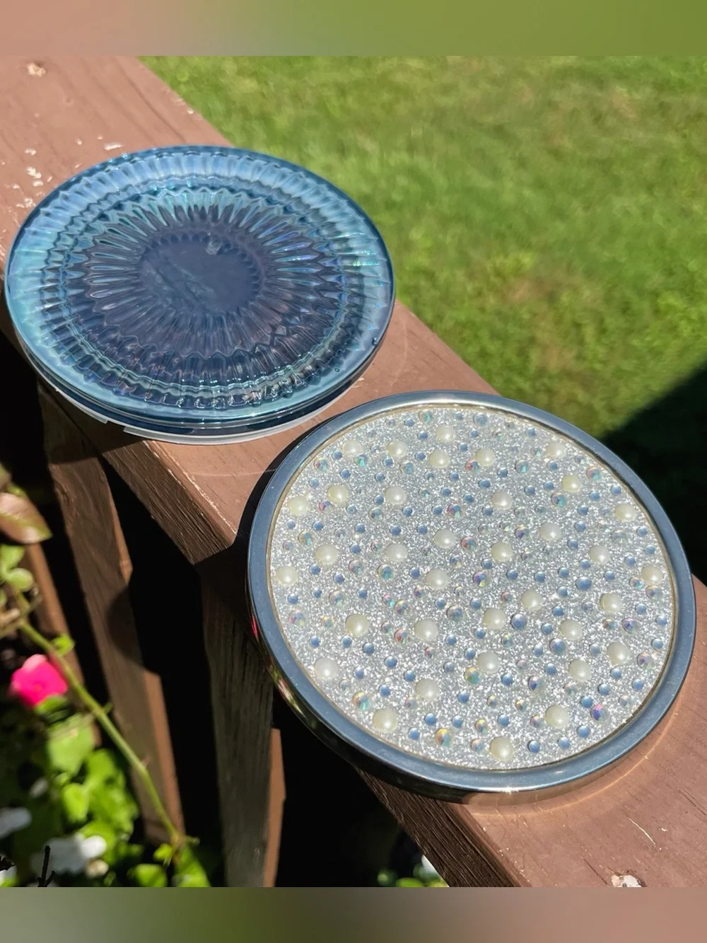 Bath and Body Works Bling Pearl Gem 3 Wick Candle Lids Set - Picture 4 of 10